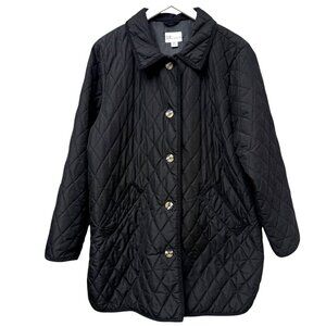The Tog Shop Black Quilted Jacket XL Womens Barn Coat Preppy Equestrian